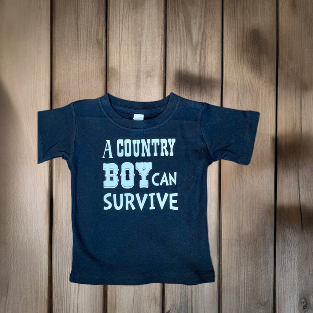 A Country Boy Can Survive Shirt for little Boys - My Monograms & More, LLC 