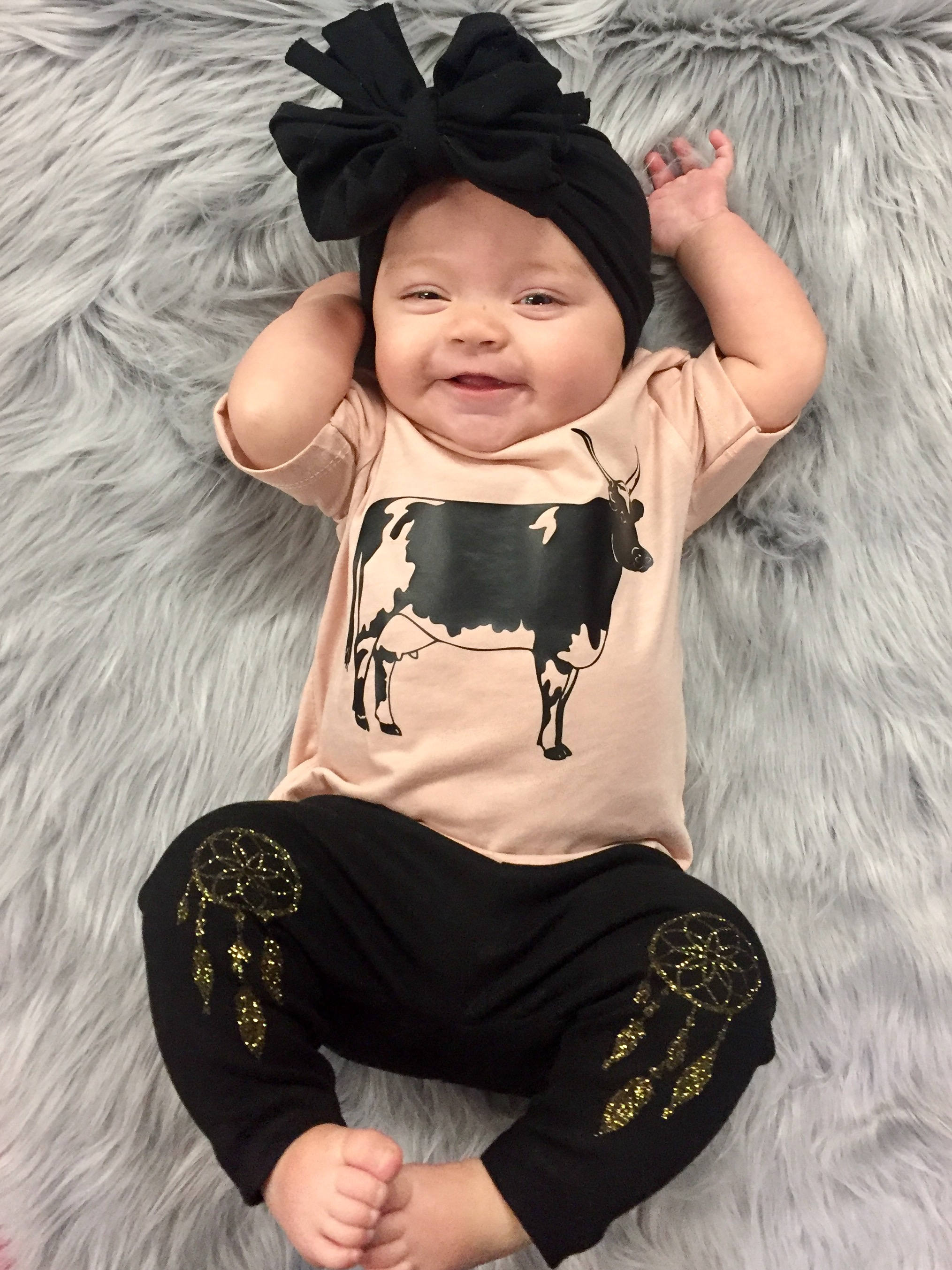 Crazy Cow Shirt - Baby Clothes - Hippie Baby Clothes - Cute Baby Girl Clothes - Cute Baby Clothes - Kids Clothes - Baby Boy Outfit