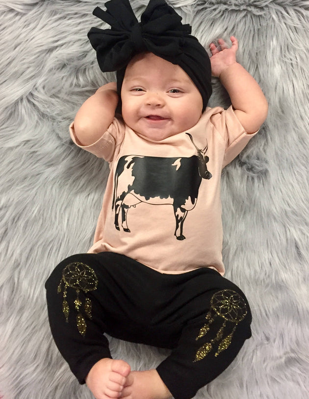 Crazy Cow Shirt - Baby Clothes - Hippie Baby Clothes - Cute Baby Girl Clothes - Cute Baby Clothes - Kids Clothes - Baby Boy Outfit