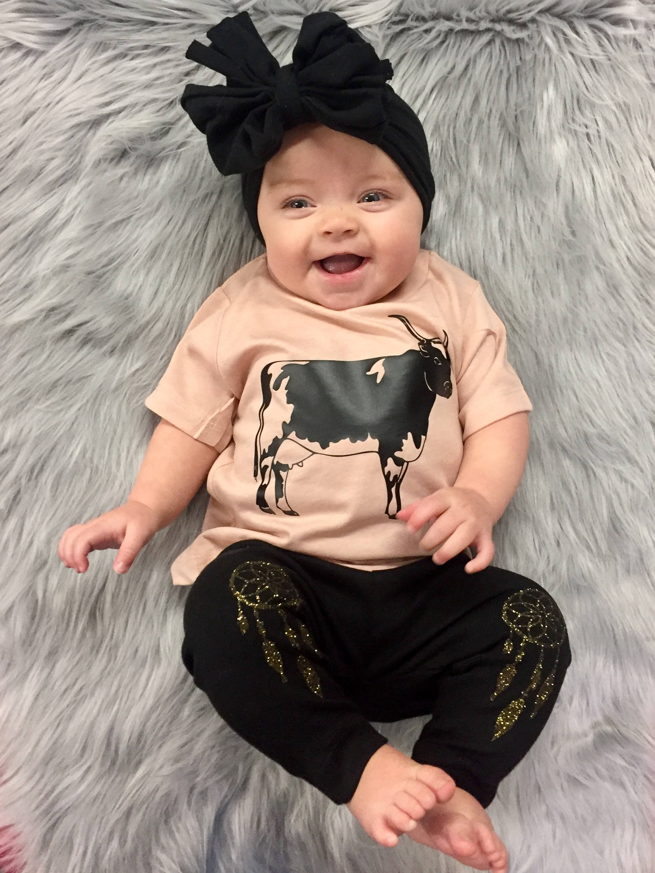 Crazy Cow Shirt - Baby Clothes - Hippie Baby Clothes - Cute Baby Girl Clothes - Cute Baby Clothes - Kids Clothes - Baby Boy Outfit