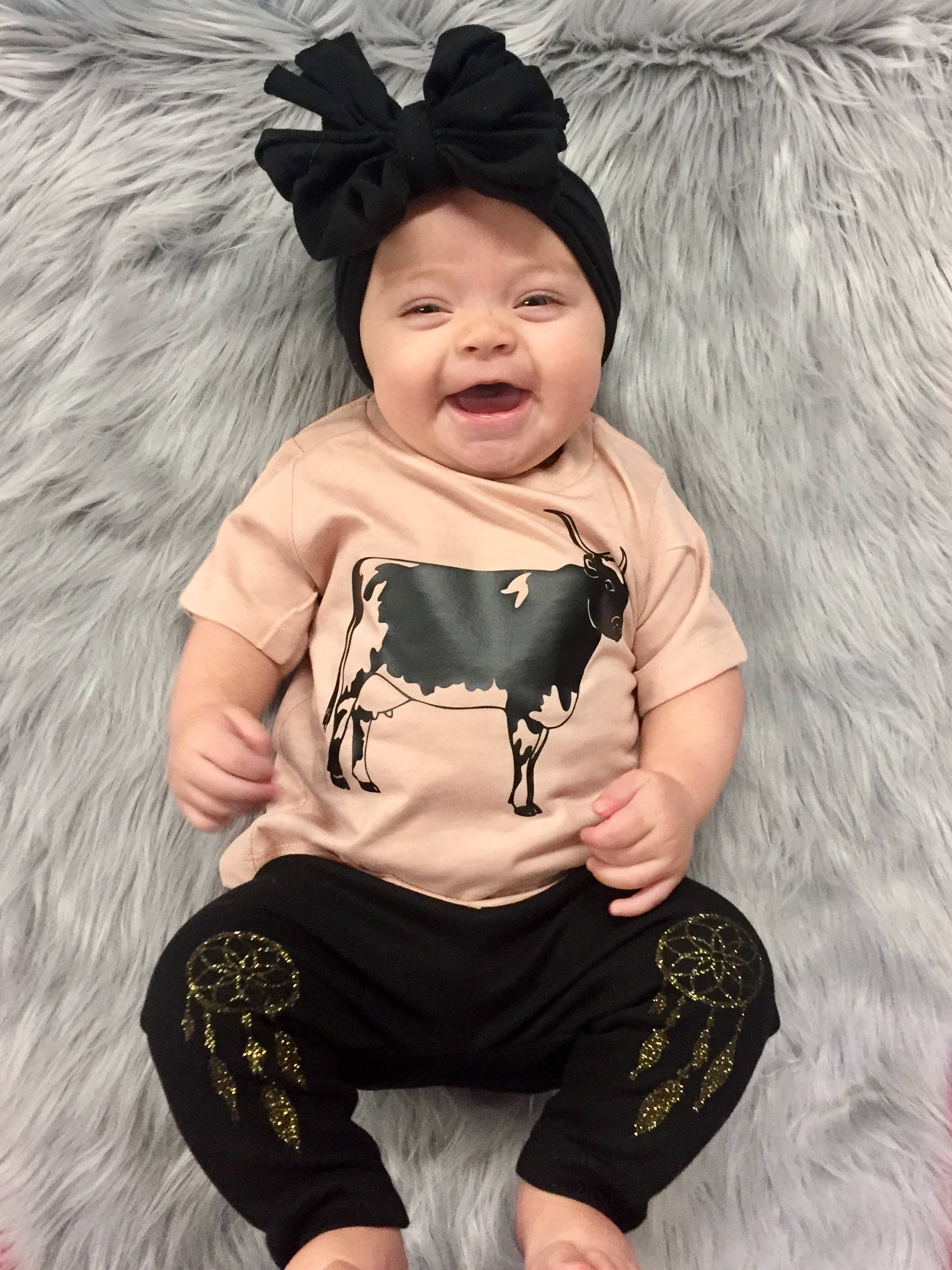 Crazy Cow Shirt - Baby Clothes - Hippie Baby Clothes - Cute Baby Girl Clothes - Cute Baby Clothes - Kids Clothes - Baby Boy Outfit