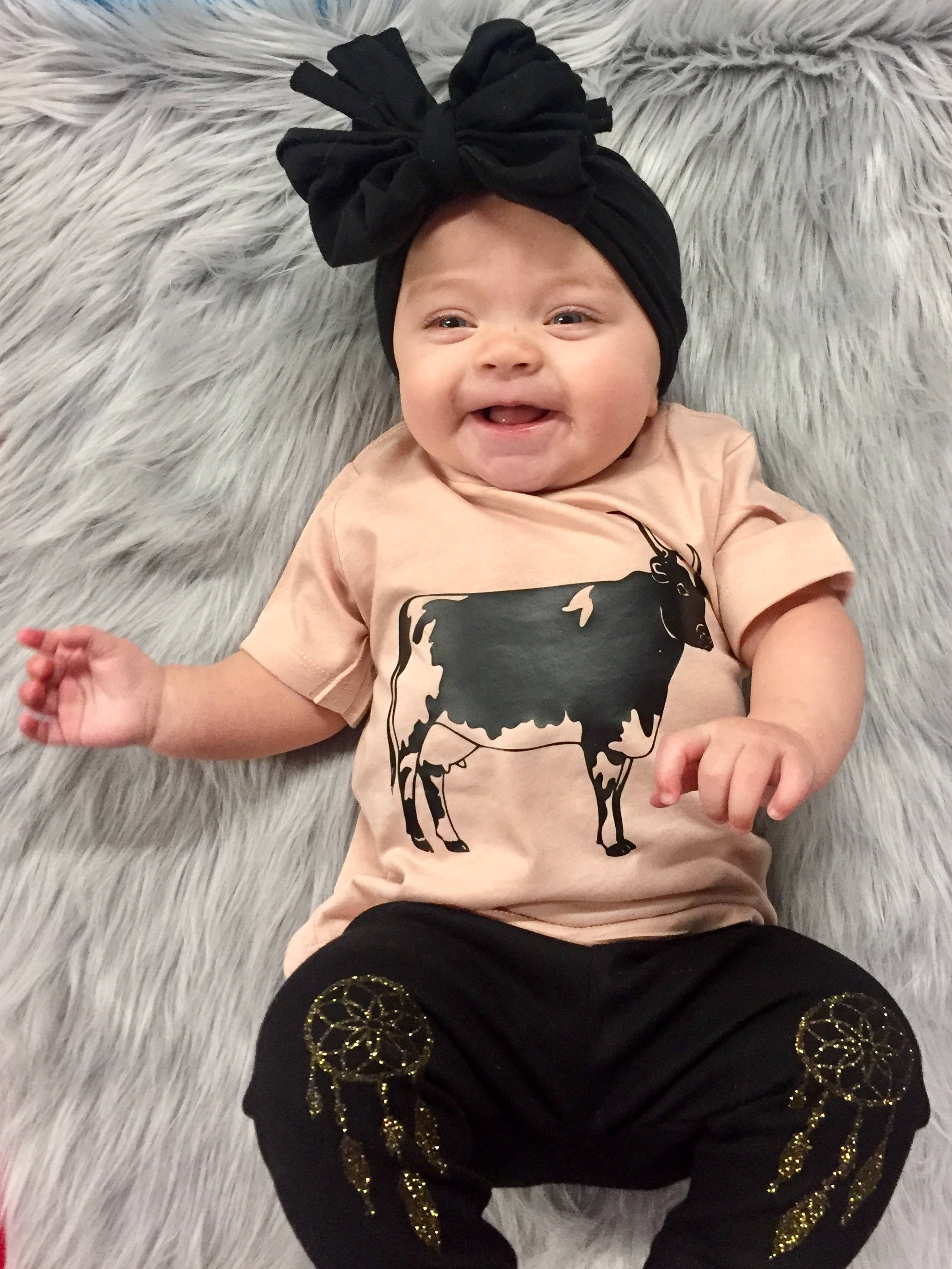 Crazy Cow Shirt - Baby Clothes - Hippie Baby Clothes - Cute Baby Girl Clothes - Cute Baby Clothes - Kids Clothes - Baby Boy Outfit