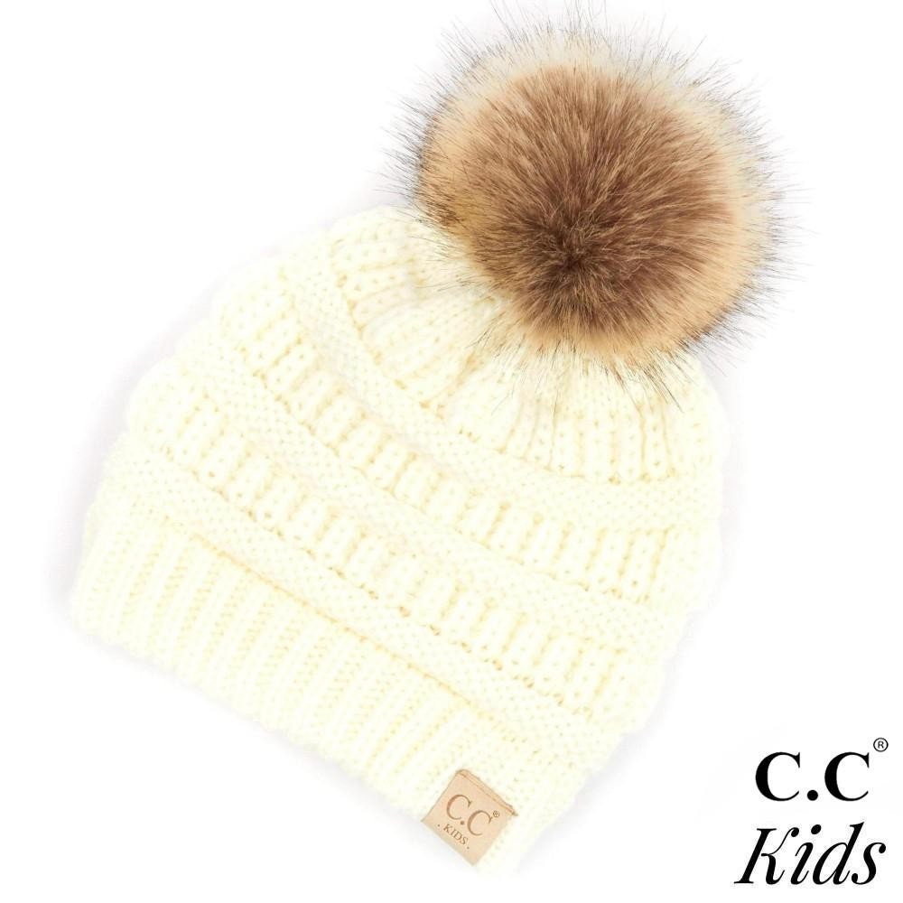 kids Single Pom Beanies - C C Beanies - Kids Beanies - Personalized Beanies - Toddler Beanies - Kids Clothes