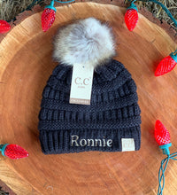 kids Single Pom Beanies - C C Beanies - Kids Beanies - Personalized Beanies - Toddler Beanies - Kids Clothes