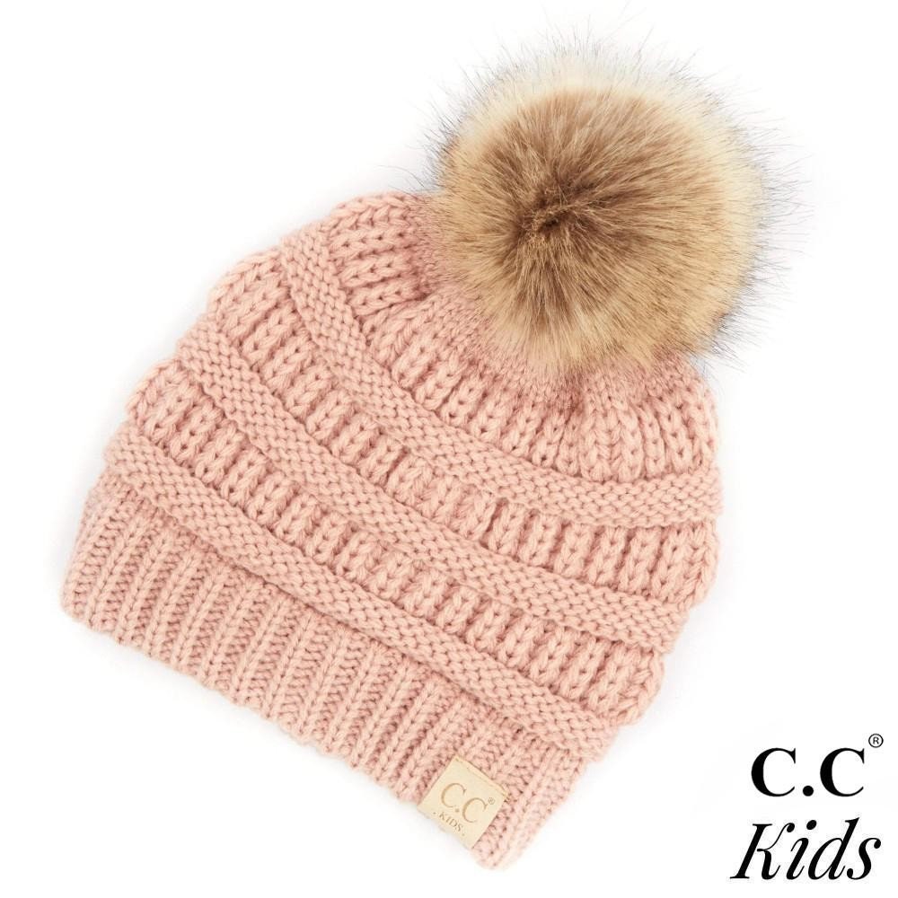 kids Single Pom Beanies - C C Beanies - Kids Beanies - Personalized Beanies - Toddler Beanies - Kids Clothes