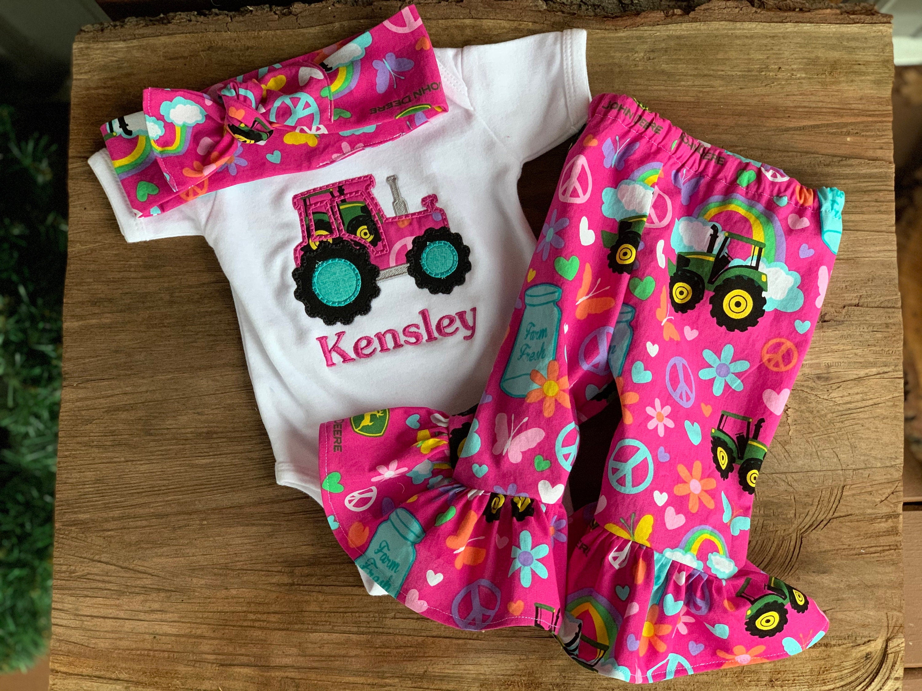 Baby Girl Outfit - John Deere - Country Baby Clothes - Baby Girl Clothes - Cute Baby Girl Clothes - Baby Clothes