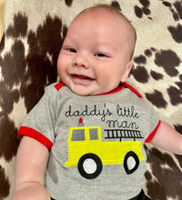 Daddy's Little Man / Boy Onesie / Personalized Boy Tee / Boy Clothes / Baby Clothes / Firetruck Outfit