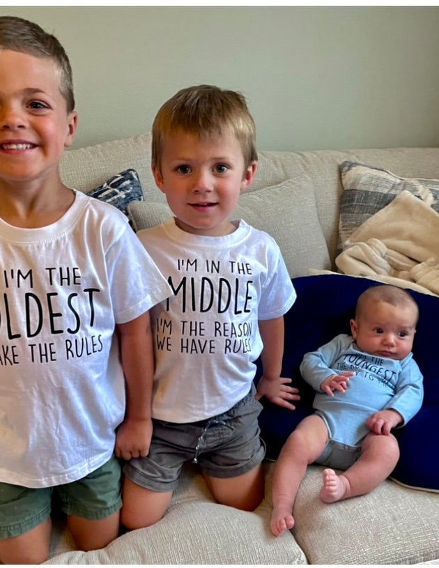 Celebrate Togetherness in Style Custom Sibling Shirts Elevate Family Parties, Reunions, Baby Announcements with Personalized SiblingShirts