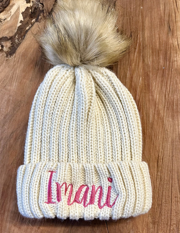 kids Single Pom Satin Lined Beanies | Satin Lined Beanies | Beanie for kids | Personalized Satin Lined Beanie