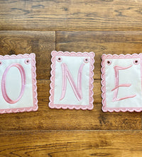 Highchair Birthday Banner Embroidery Letters - Highchair Banner - First Birthday Banner Letters