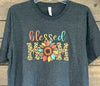 "Blessed Mom" Sunflower T-shirt - My Monograms & More, LLC 