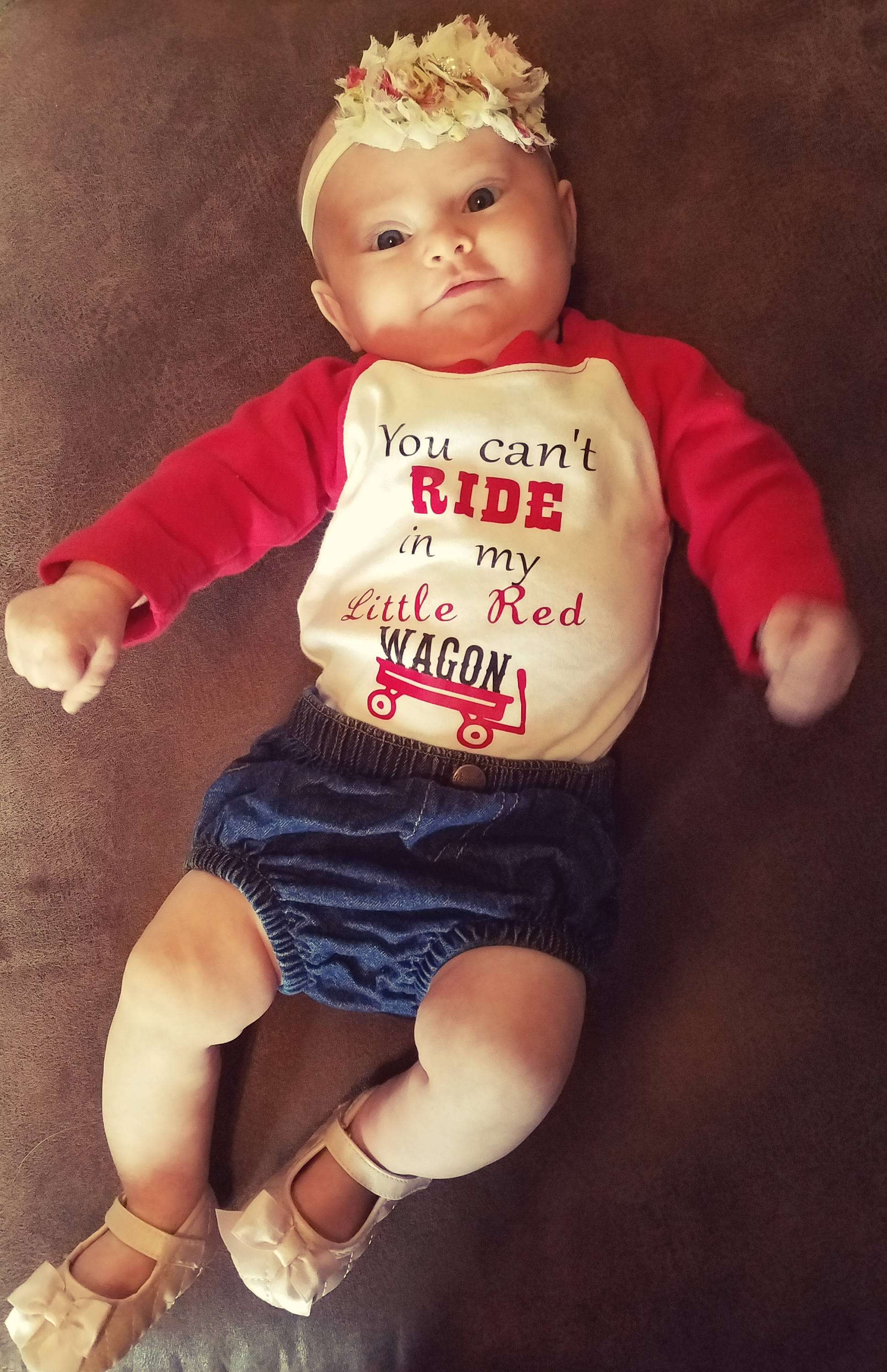 Little Red Wagon Onesie - My Monograms & More, LLC 