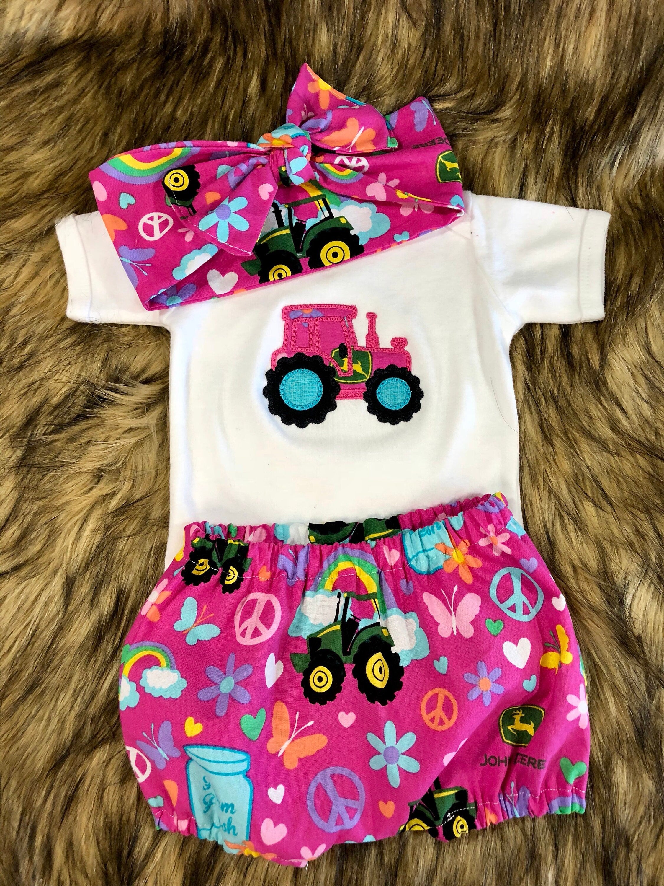 John Deere Tractor Outfit for Baby Girls - My Monograms & More, LLC 