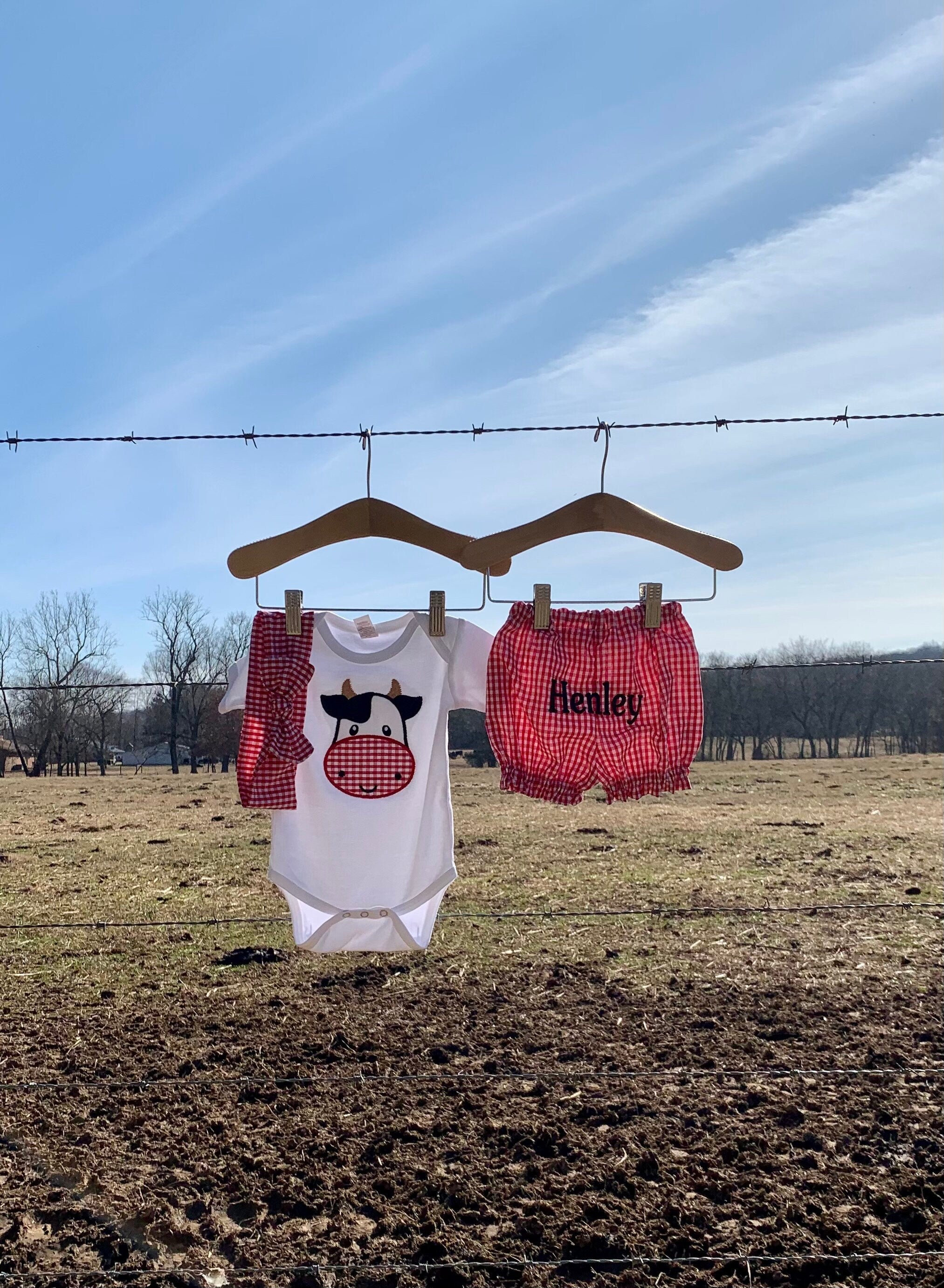 Cute Country Cow Outfit for Baby - My Monograms & More, LLC 