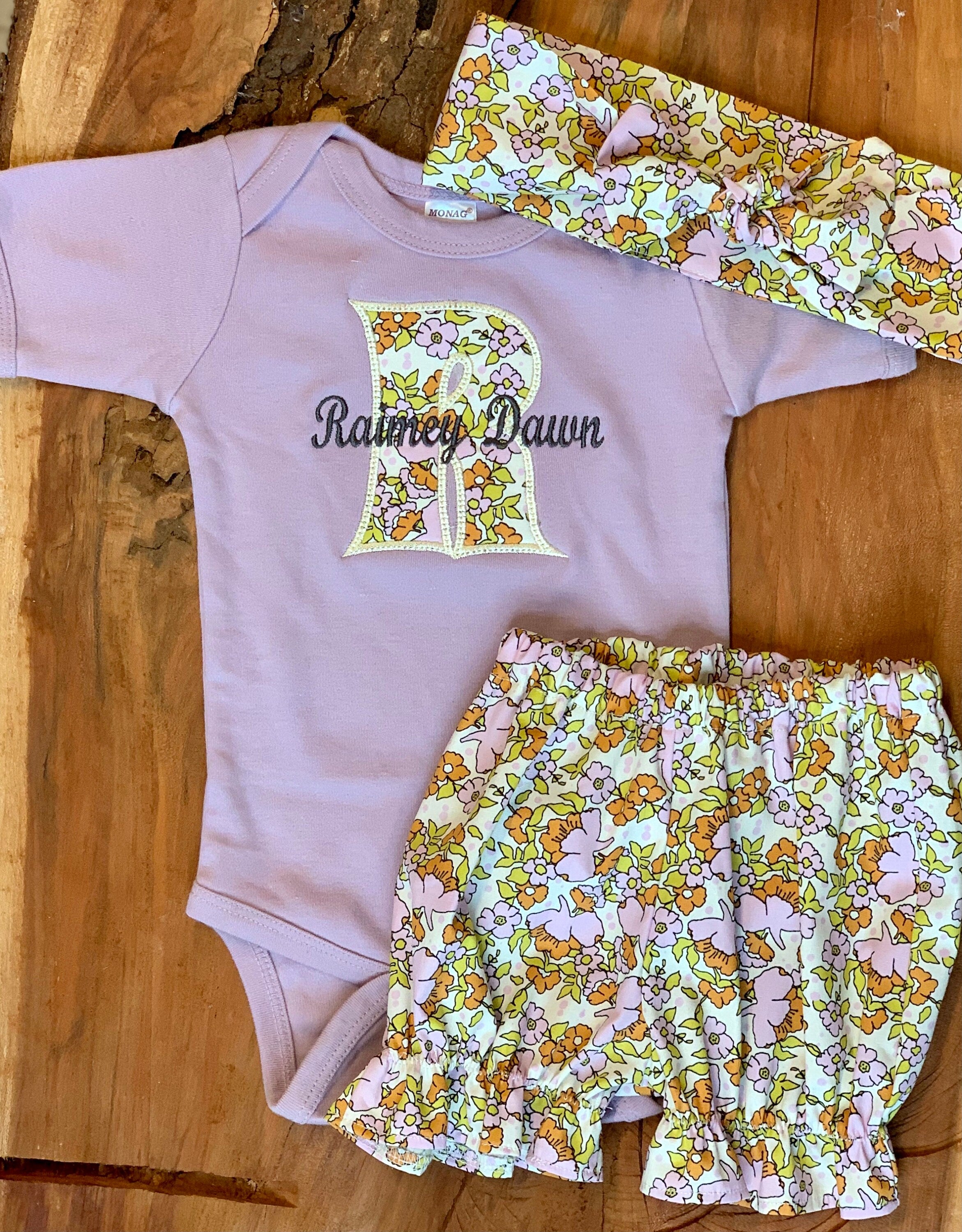 Cute Personalize Baby Girl Outfit - My Monograms & More, LLC 